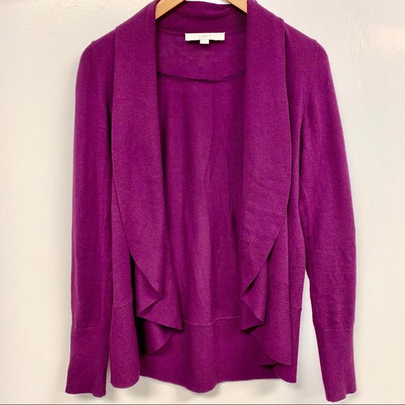 Ann Taylor LOFT plum purple cardigan sweater XS - Picture 1 of 5